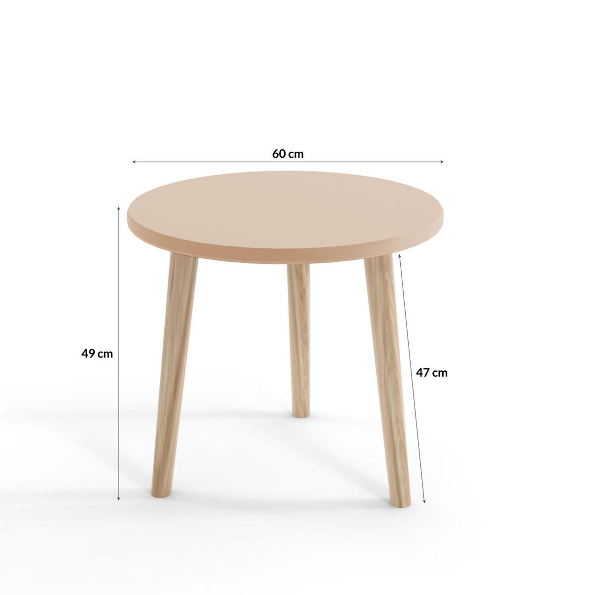 COUCHTISCH Ikon Eiche Kraft, mit Holz Beine - Braun, Holz/Holzwerkstoff (60/60/49cm) - Bettso