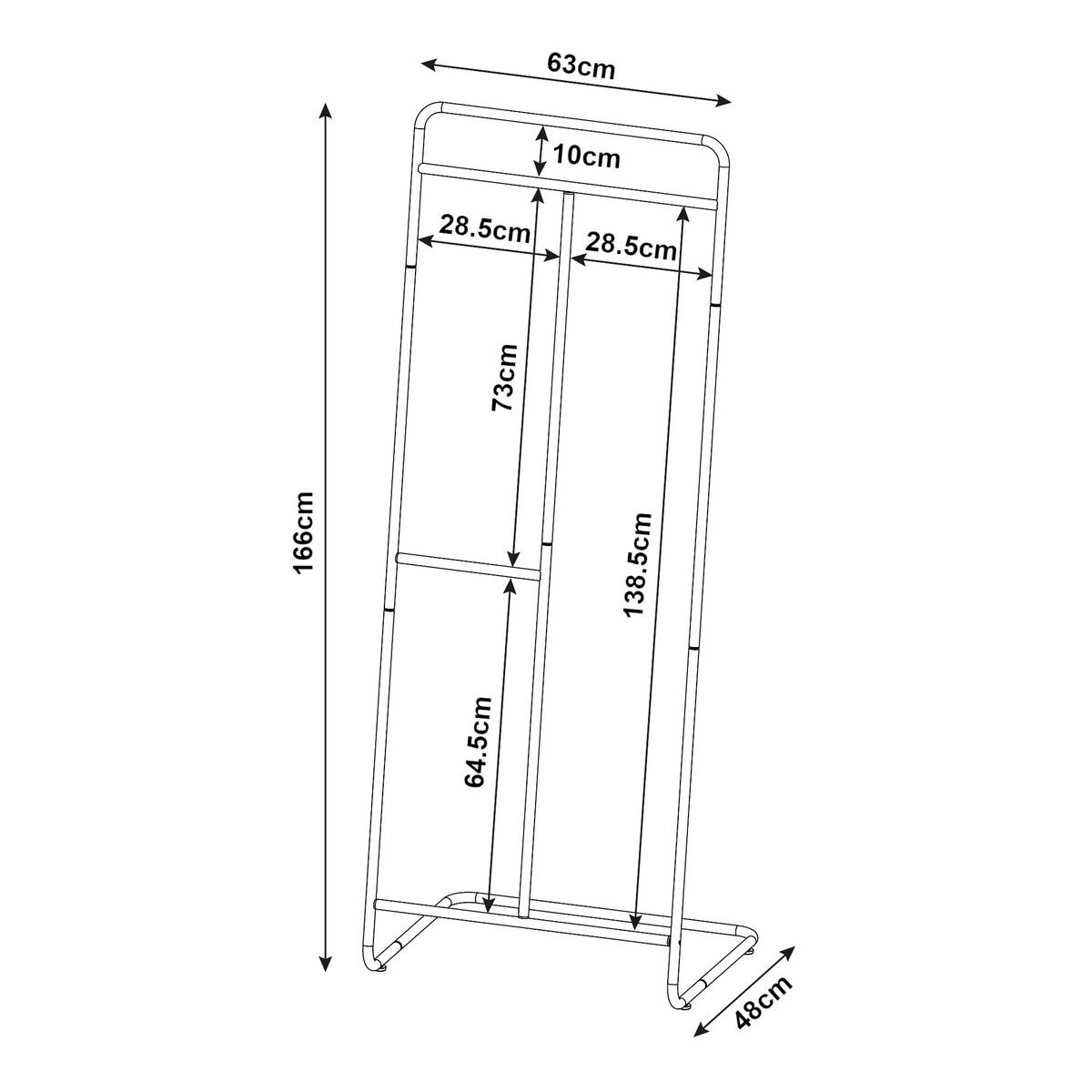 KLEIDERSTÄNDER Sandviken - Weiß, Metall (63/166/48cm) - [en.casa]