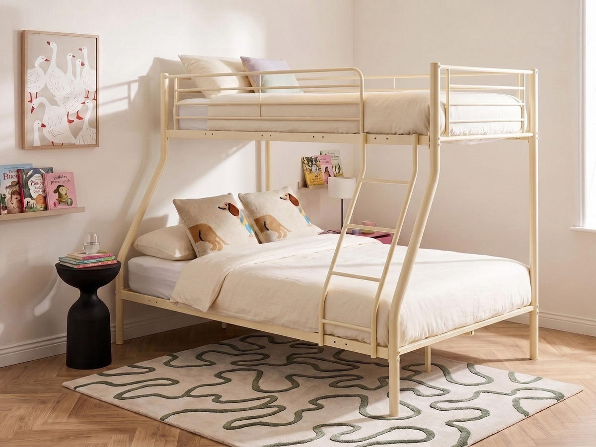 HOCHBETT Metall 90/120/200 cm Beige Chadurie - Beige, Metall (90/200cm) - Beliani