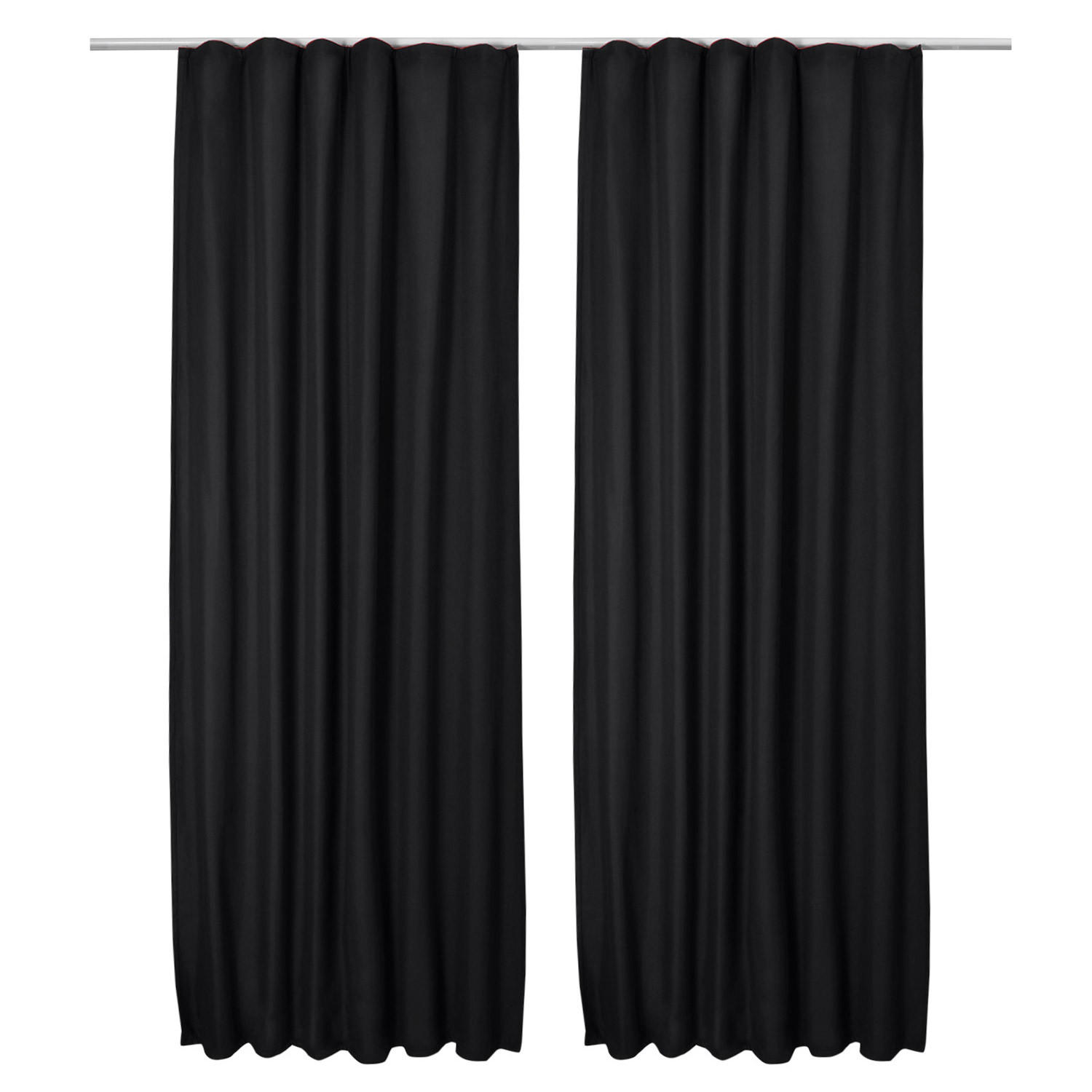 VORHANG Amelie TK mit Kräuselband 140x245cm Schwarz (2tlg) - Schwarz, Textil (140/245/1cm) - Beautissu 