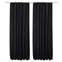 VORHANG Amelie TK mit Kräuselband 140x245cm Schwarz (2tlg) - Schwarz, Textil (140/245/1cm) - Beautissu 