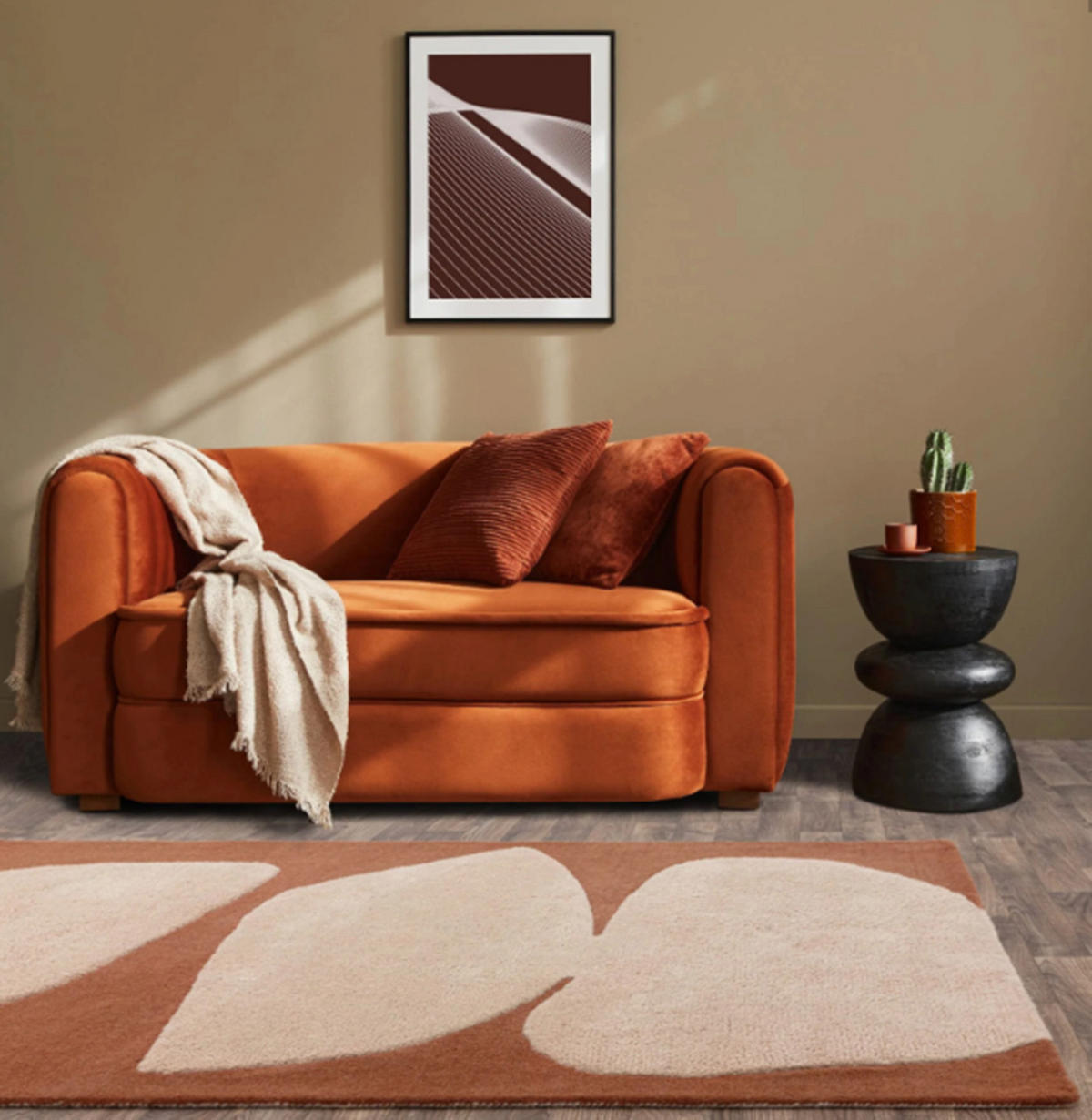 TEPPICH modern handgetuftet STICK Orange 160 x 230 cm - Orange, Naturmaterialien (160/230cm) - Novatrend