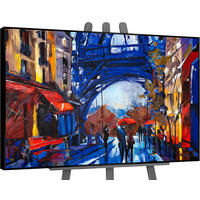 GEMÄLDE Straßen von Paris Schattenfugenrahmen Schwarz 120x80 cm - Schwarz, Holz (120/80cm) - YS-art gallery