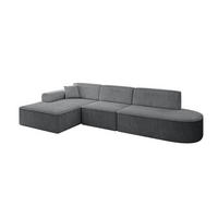 ECKSOFA Ottomane Links IREA-L2-v3 - 328x171x79 cm Duneklgrau - Dunkelgrau, Holzwerkstoff/Textil (328/171cm) - ALTDECOR