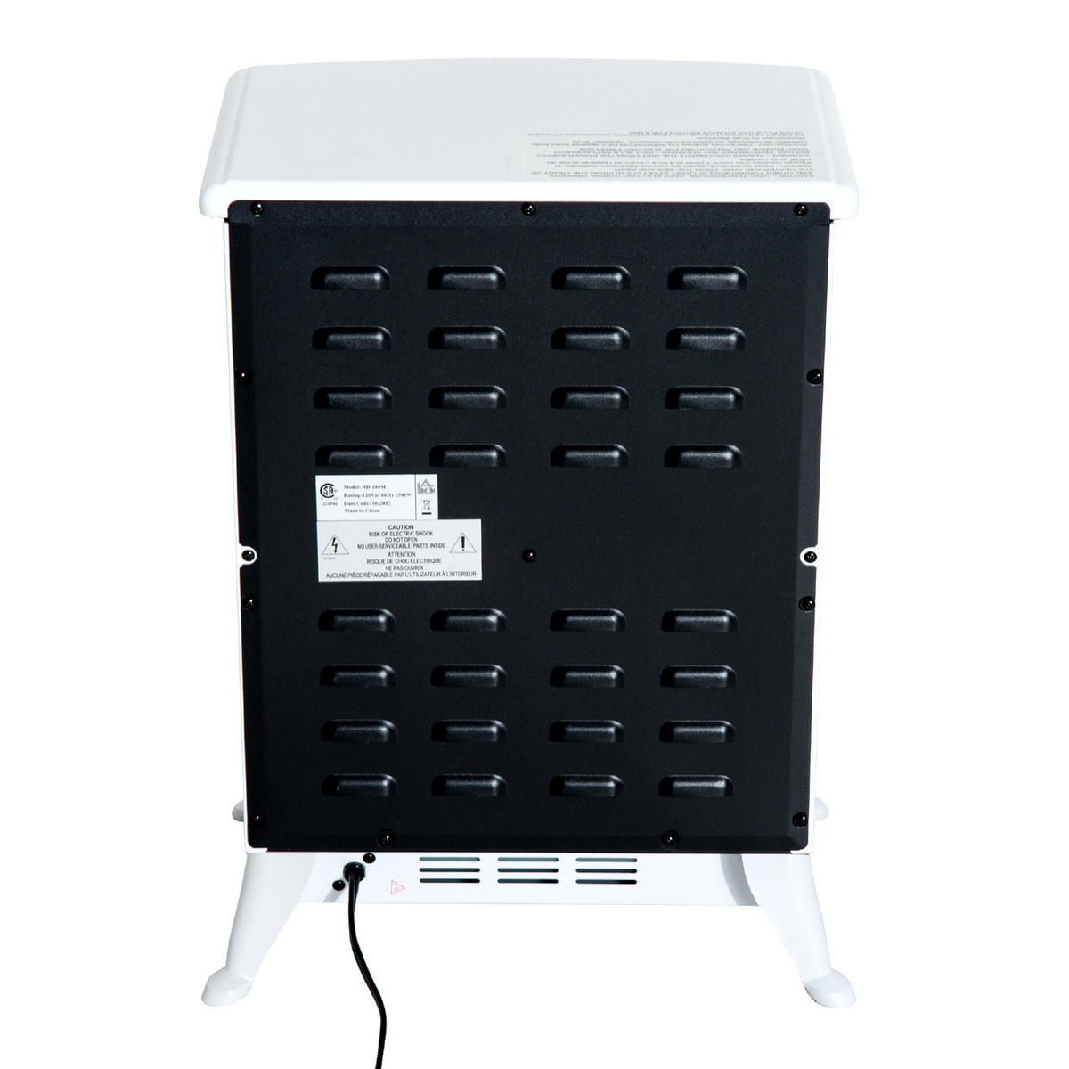 ELEKTROKAMIN Kaminofen Flammeneffekt Überhitzungs-Schutz Weiß 41,5x28 x54,8 cm - Weiß, Metall (28/54.8/41.5cm) - HOMCOM