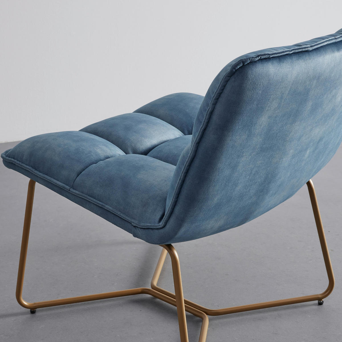 SESSEL Rina Blau Samt Gepolstert - Blau, Holz (67/76.5/69.5cm)