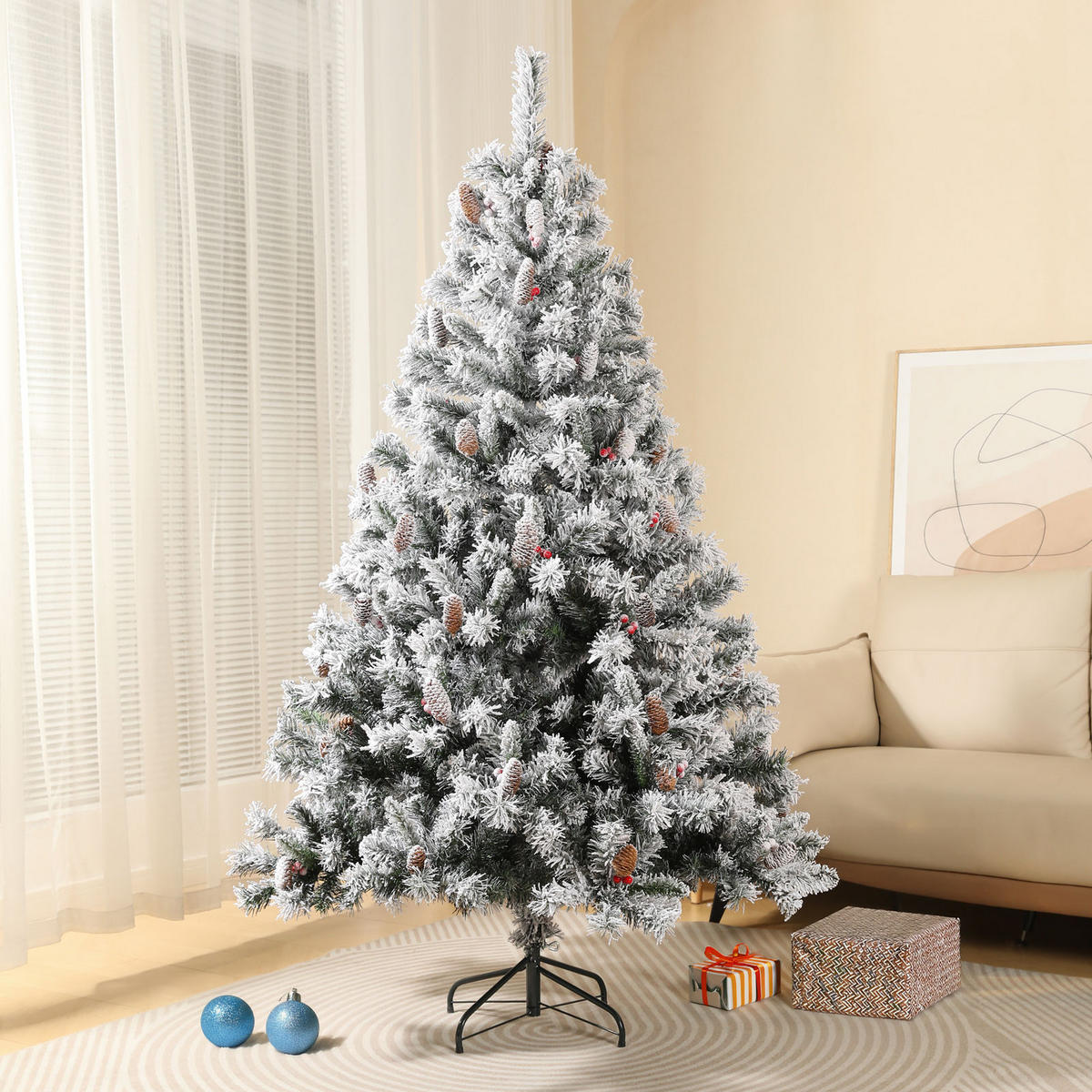 WEIHNACHTSBAUM künstlich - Weiß, Kunststoff (90/210cm) - SVITA