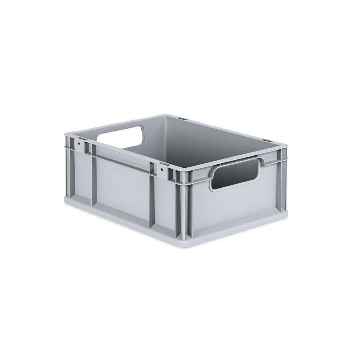 EUROBOX 5x Nextgen Economy Mit Scharnierdeckel Grau/GrünGriffe Offen 16 Liter - Grün, Kunststoff (30/17/40cm) - PROREGAL