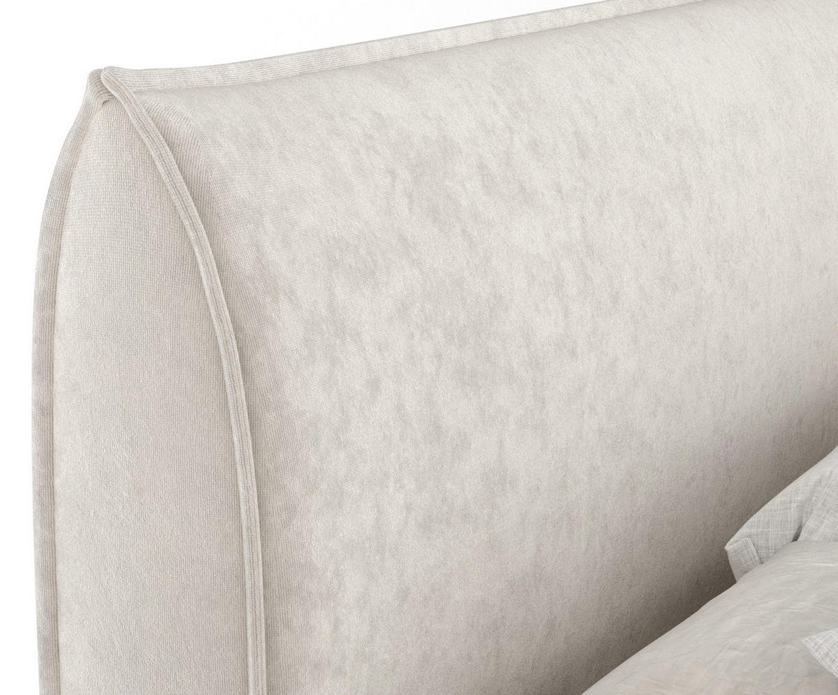 BOXSPRINGBETT Chermin Ecru 200/200 cm mit Latex-Topper - Ecru/Silberfarben, Holz/Holzwerkstoff (200/200cm) - Maison de Reve