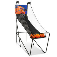 ARCADE-BASKETBALLSPIEL klappbar Schwarz - Schwarz, Metall (62/208cm) - COSTWAY