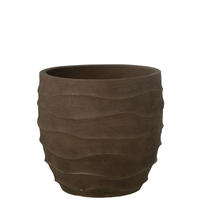 BLUMENTOPF WELLE + AUßENBEREICH SAND Braun - Braun, Stein (40.5/38cm) - J-Line