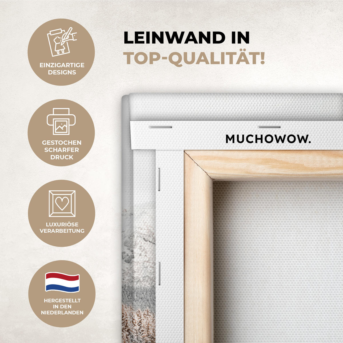 LEINWANDBILD Natur - Winter - Bäume - Berge - Schnee Wandbild Wohnzimmer 50x50 cm - Weiß Hochglanz, Textil (50/50cm) - MuchoWow