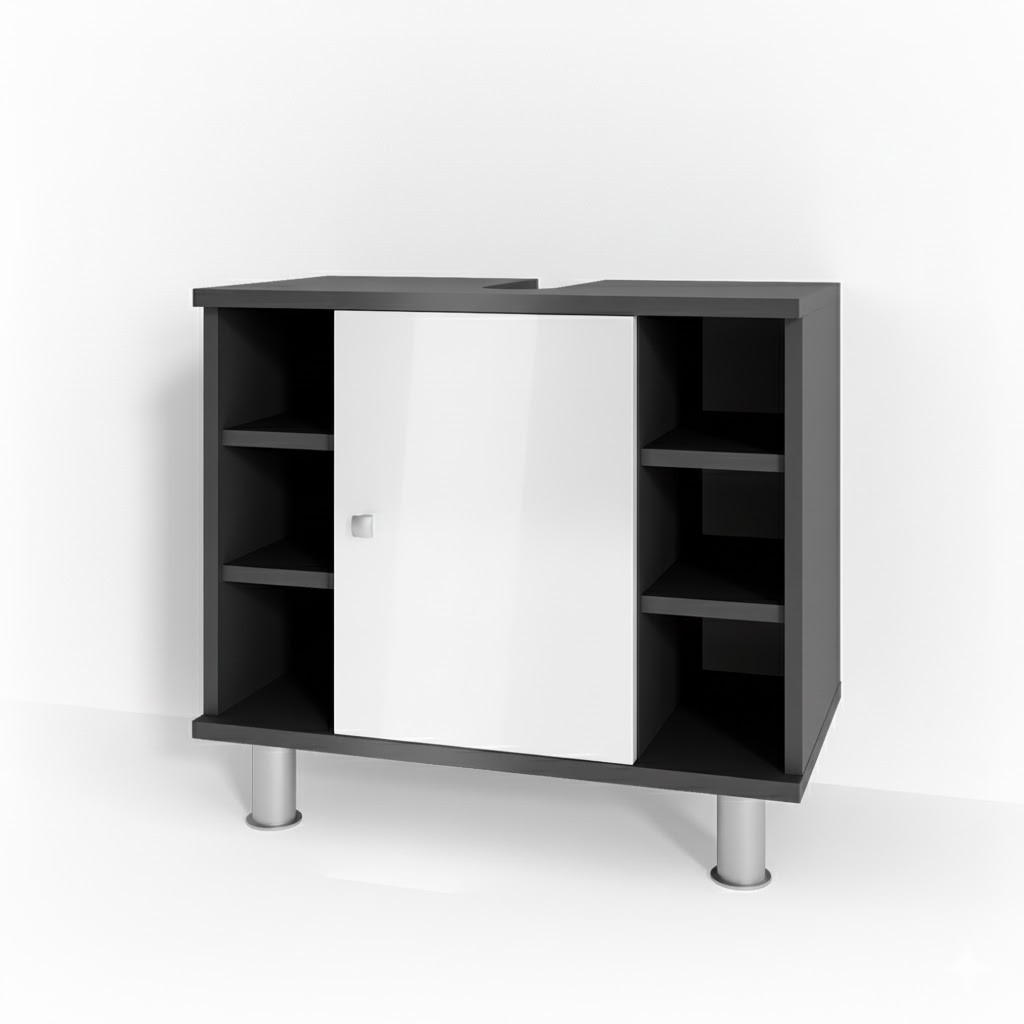 WASCHBECKENUNTERSCHRANK Fynn Anthrazit 60 x 54 cm - Anthrazit/Weiß, Holzwerkstoff (60/54/32cm) - Vicco