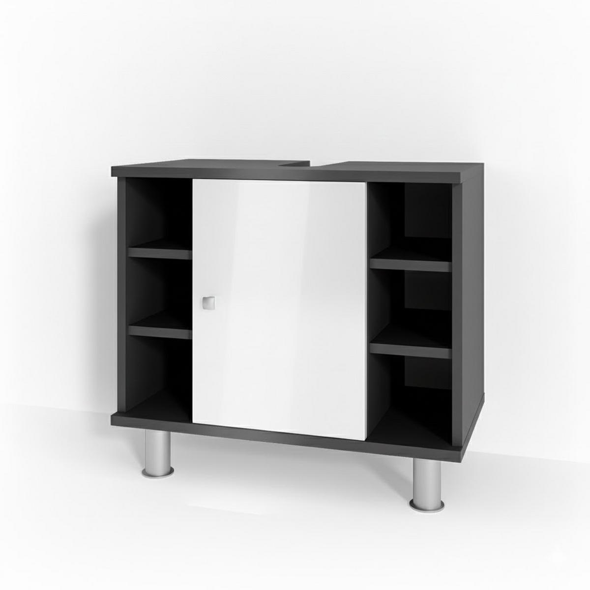 WASCHBECKENUNTERSCHRANK Fynn Anthrazit 60 x 54 cm - Anthrazit/Weiß, Holzwerkstoff (60/54/32cm) - Vicco