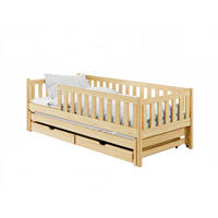 KINDERBETT mit Ausziehbett und zwei Schubladen 80x160 in natur - Naturfarben, Holz - Kids Collective