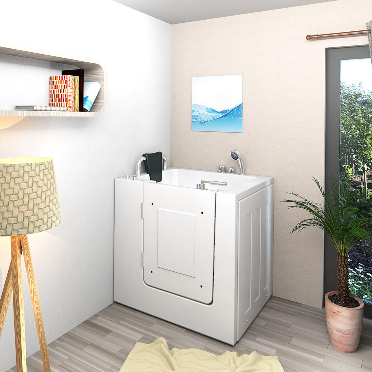 SENIOREN Badewanne mit Tür S02-A-L - Weiß, Glas/Kunststoff (100/113/78cm) - AcquaVapore by Sandra Jentho