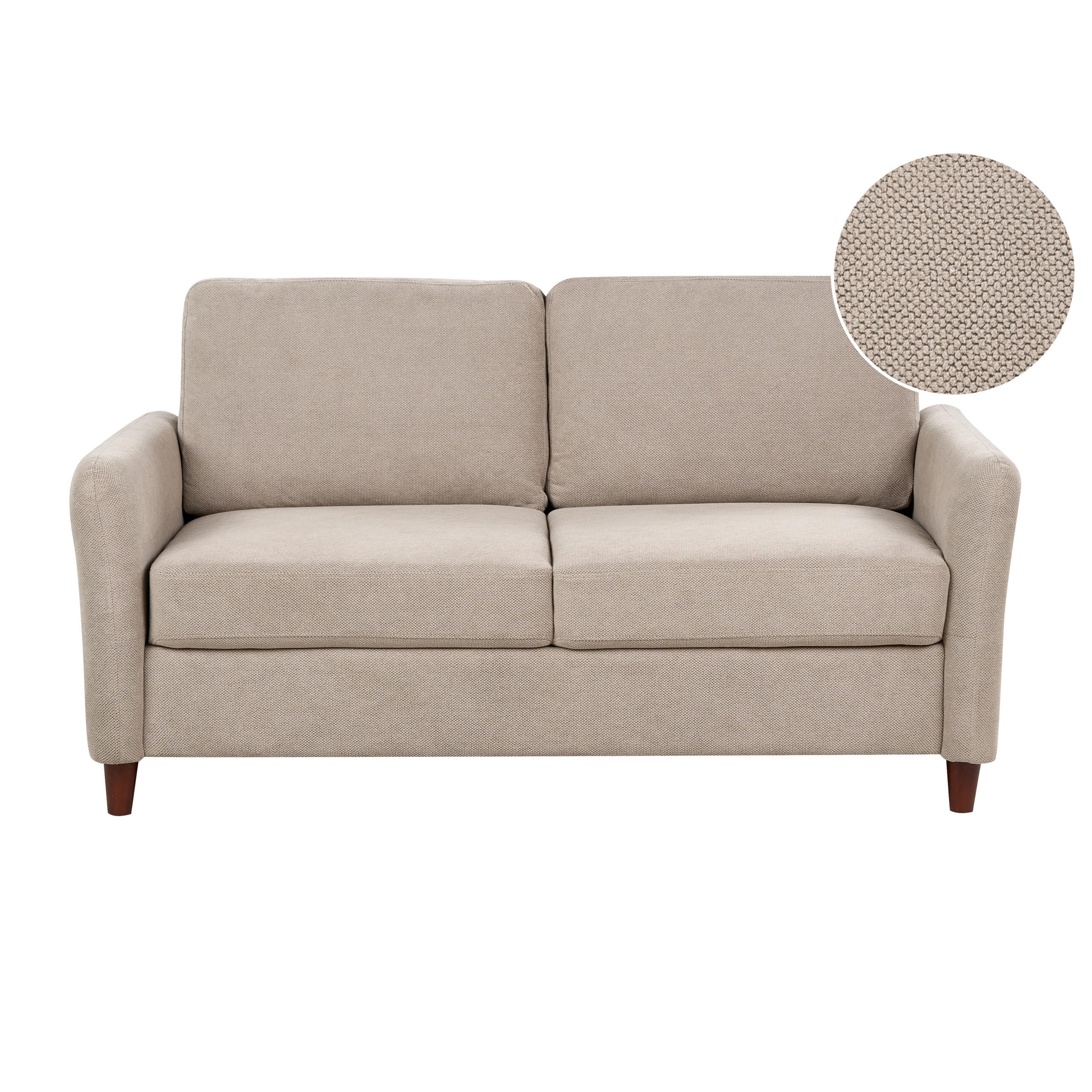 2-SITZER-SOFA Stoff taupe mit Stauraum Mare - Beige/Dunkelbraun, Textil (143/88/77cm) - Beliani