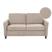 2-SITZER-SOFA Stoff taupe mit Stauraum Mare - Beige/Dunkelbraun, Textil (143/88/77cm) - Beliani