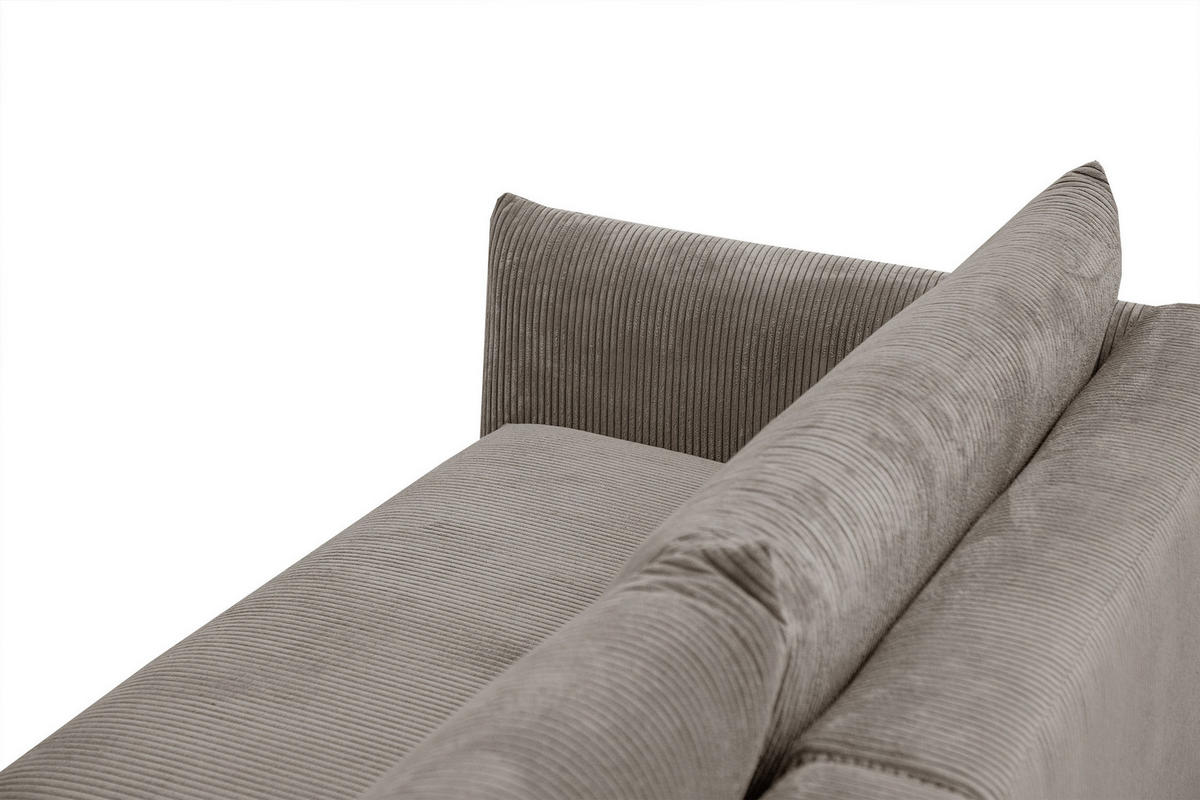 ECKSOFA TAUER 5-Sitzer, taupe - Taupe/Schwarz, Holzwerkstoff/Kunststoff (292/174cm) - Courtois Laville