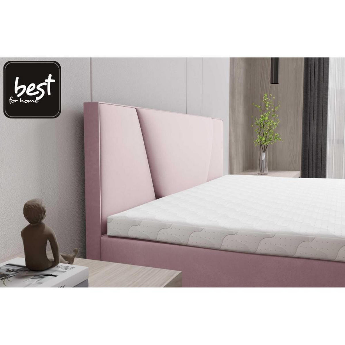 BOXBETT Jubilee Bonellfederkern inkl. Topper - Rosa, Holz/Holzwerkstoff (200/200cm) - Best For Home