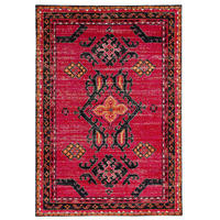 KURZFLOR DESIGNER TEPPICH MODERN VINTAGE ORIENT MUSTER - Rot, Textil (80/150cm) - Pergamon