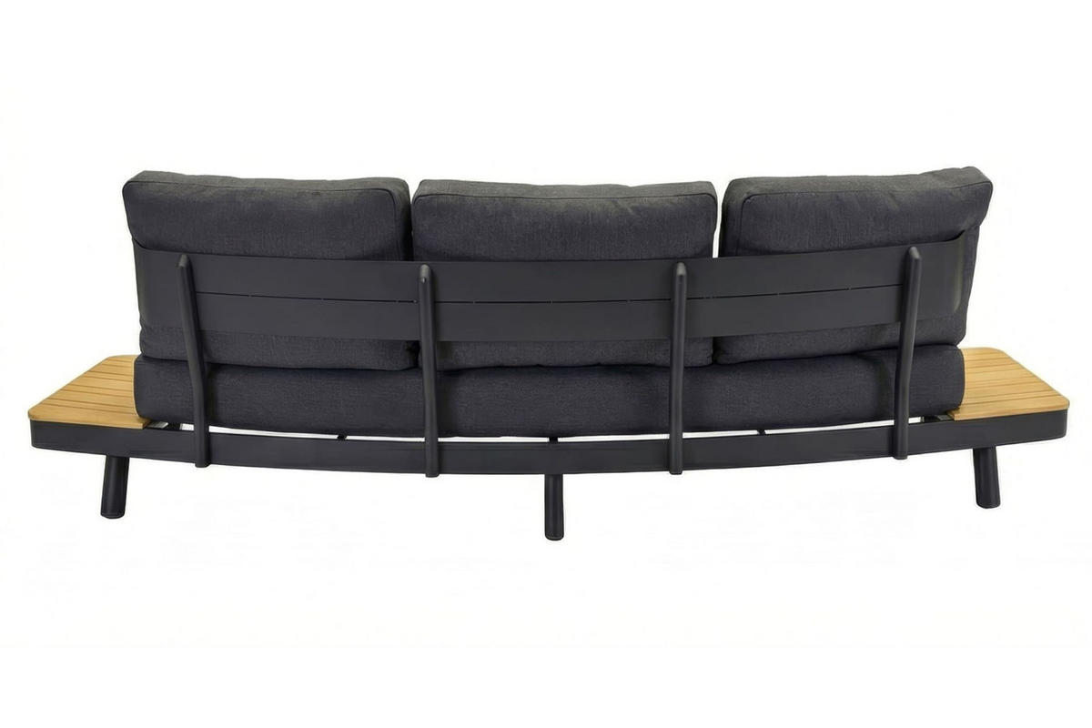 LOUNGESOFA Madison 258x94x74 cm, Natur, Teakholz - Anthrazit/Naturfarben, Holz/Metall (258/74/94cm) - dasmöbelwerk