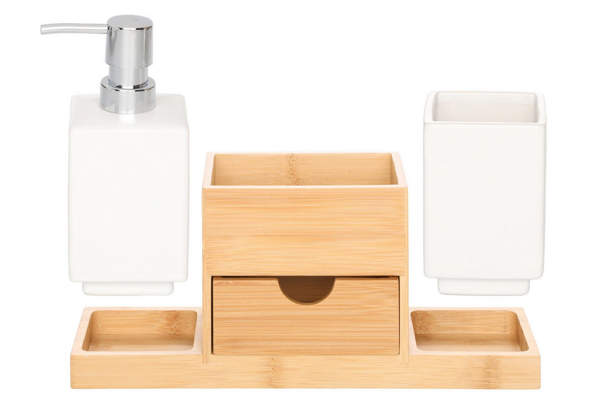 BADEZIMMERACCESSOIRES Cube - Weiß, Keramik (26/17.5/7.5cm)