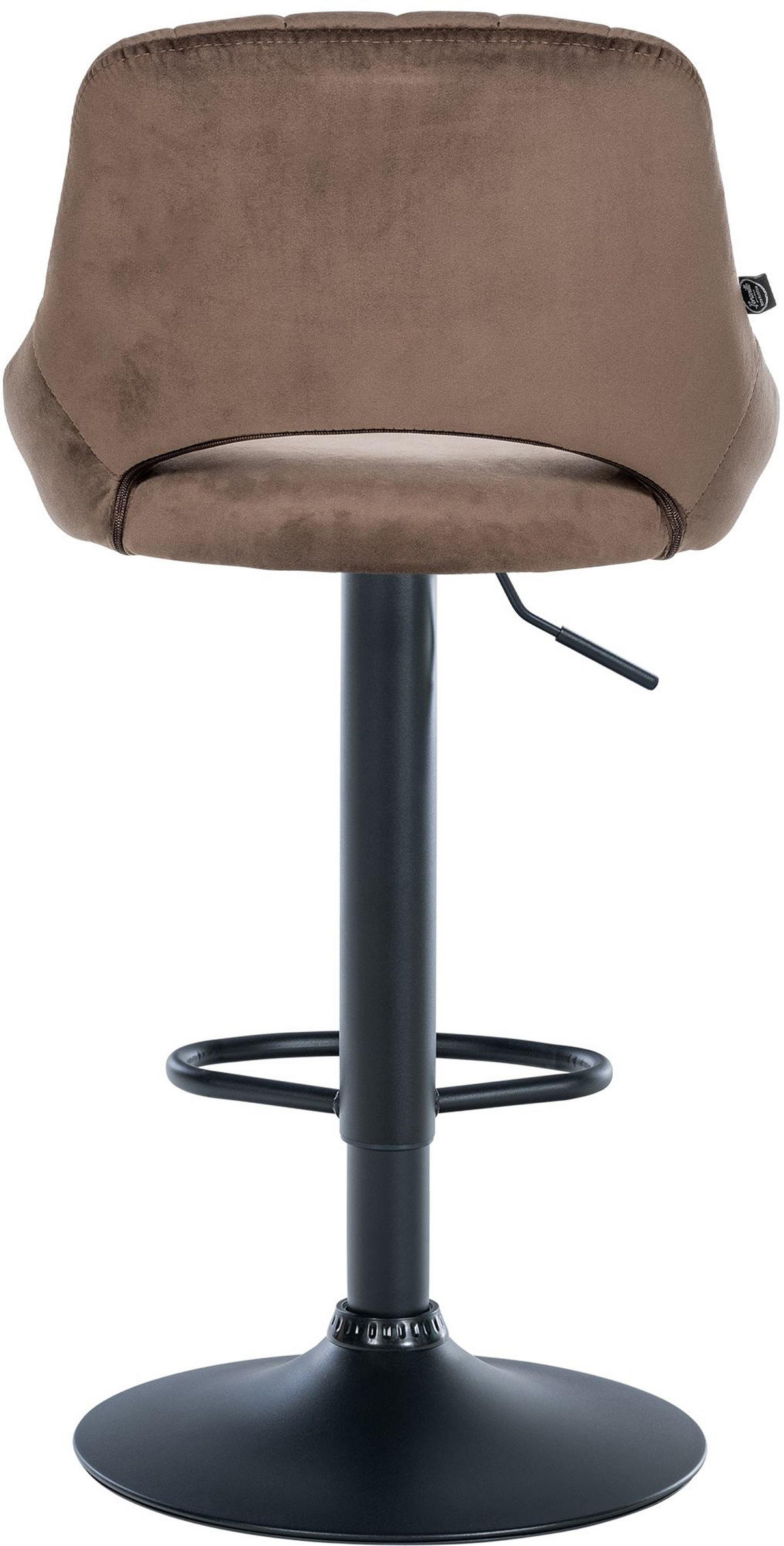 BARHOCKER 2er Set Milos Samt B braun - Schwarz/Braun, Textil/Metall (47/106/48cm) - TPFLiving
