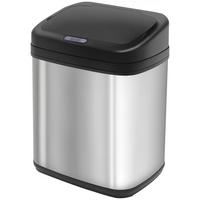 MÜLLEIMER 20L 33/42,5/25 cm Edelstahl Silber-Schwarz MIT BEWEGUNGSSENSOR Küche - Silberfarben, Metall (25/42.5/33cm) - Rolipo