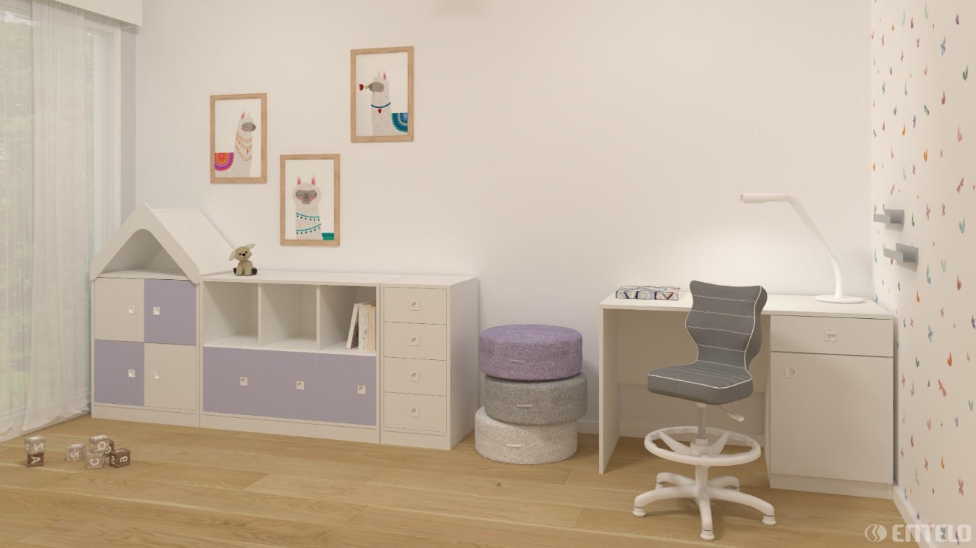 KINDERSTUHL Petit mit Fußstütze - Weiß/Grau, Textil (66/96/66cm) - RAUMHIRSCH FURNITURE