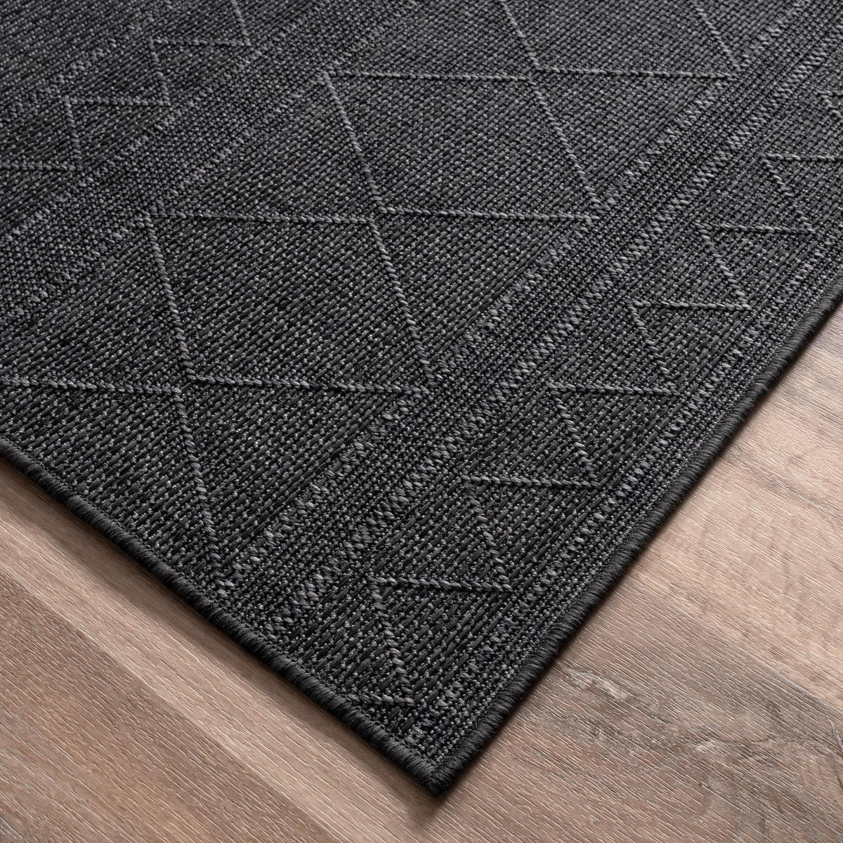OUTDOORTEPPICH Schwarz 80 x 150 cm - Schwarz, Kunststoff (80/150cm) - TT Home