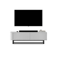 TV STOLÍK Aurora biely matný 140 cm s kovovým rámom - biela/zlatá, kov/kompozitné drevo (140/44/35cm) - Meble Lindner