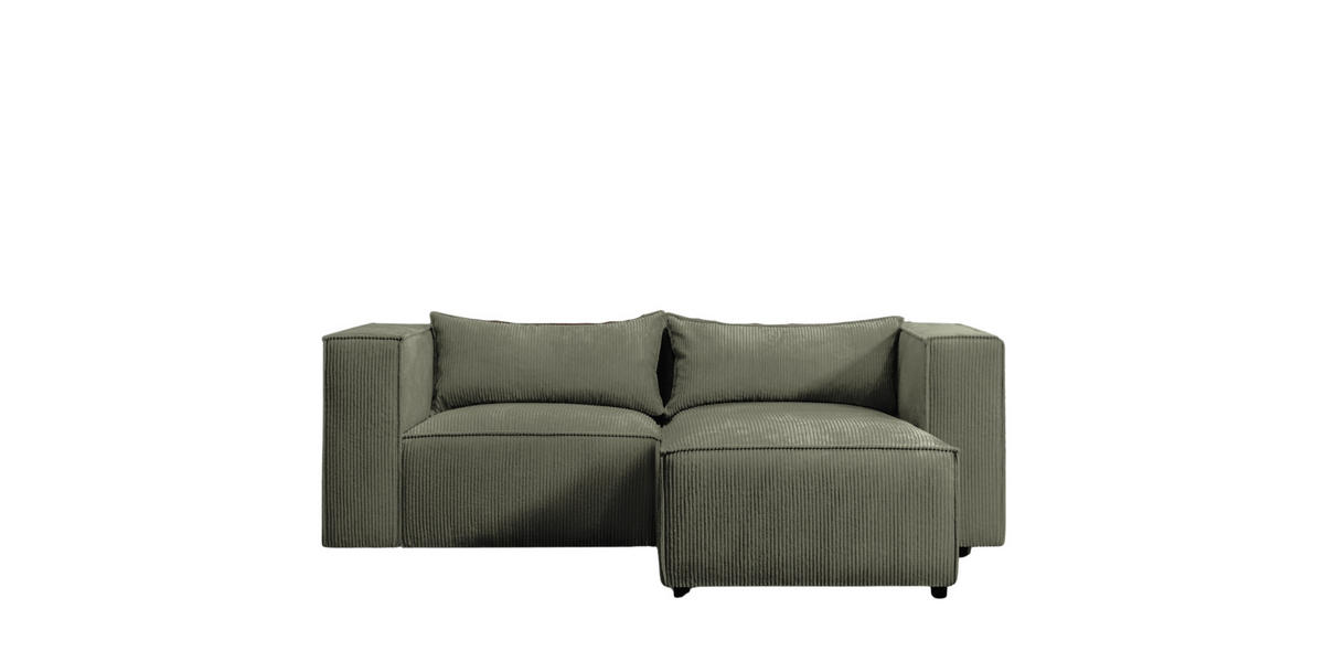 ECKSOFA L-Form Modulo, stoff Lincoln, Olive, Rechts - Olivgrün, Holz (210/185cm) - Kaiser Möbel