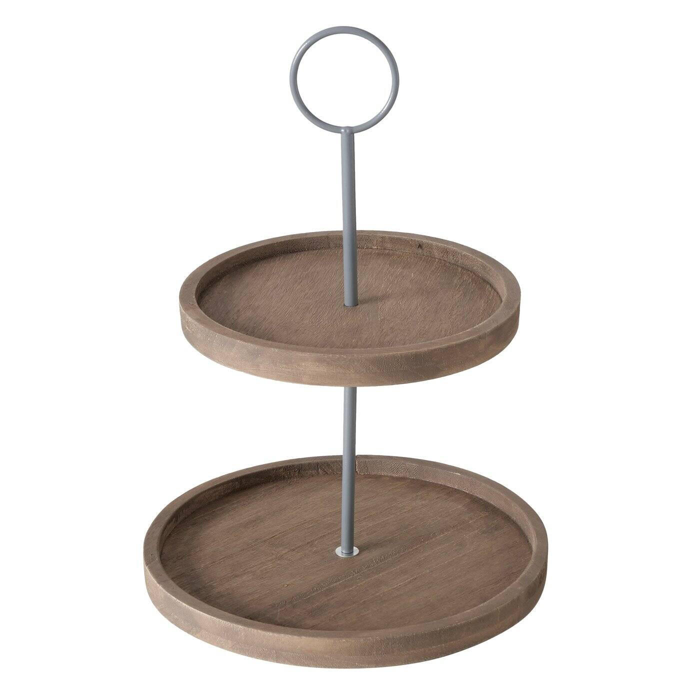 DEKORATIVE ETAGERE Samina 35 cm - Braun, Holz (25/35cm) - Boltze Home