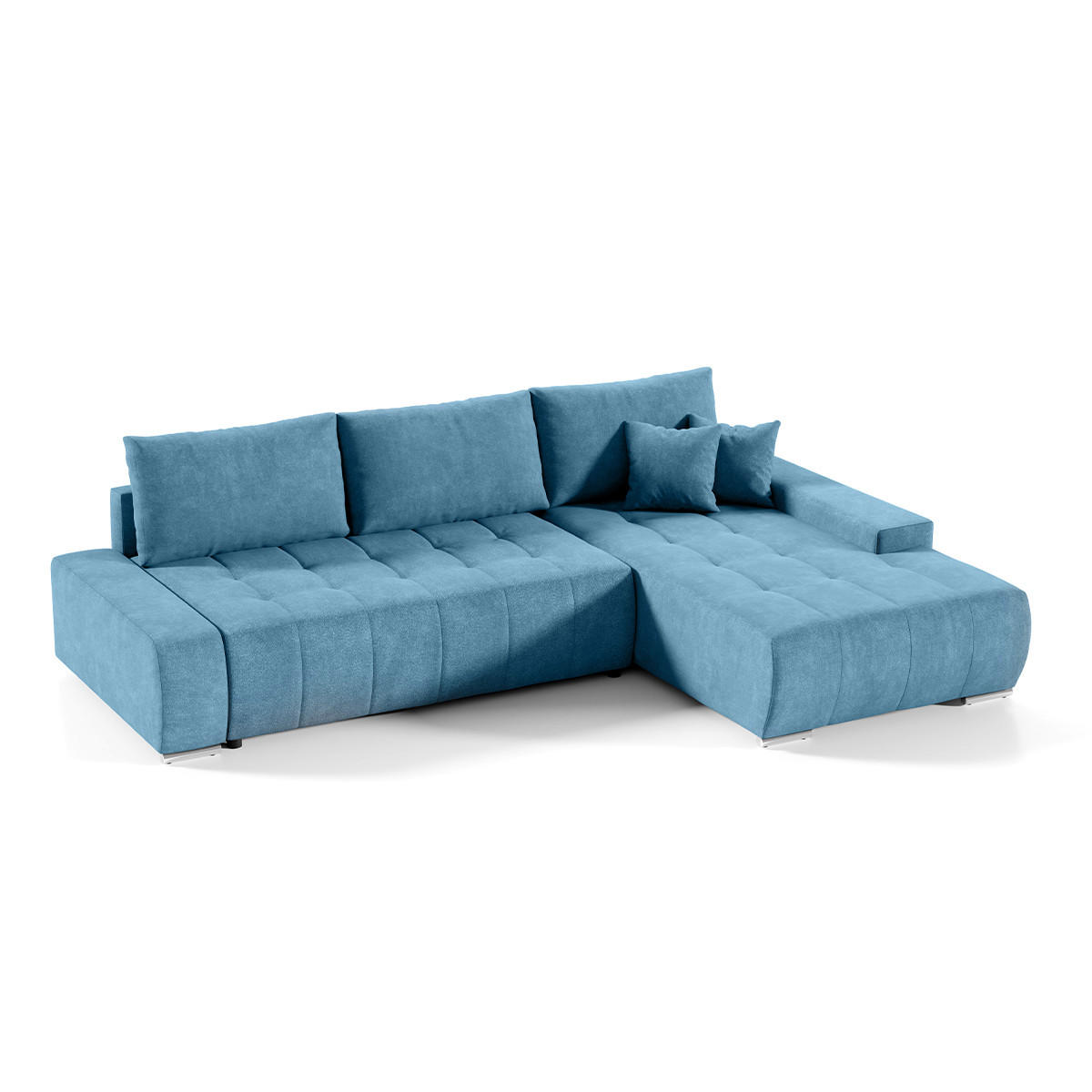 ECKSOFA Jonas 4 Sitzplätze Blau - Blau, Holzwerkstoff (265/185cm) - Petits-meubles