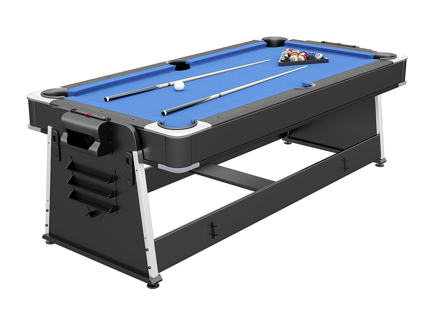 BILLARDTISCH - 6 Personen - holz - schwarz Sebastian - Schwarz, Holz (203/111.5cm) - Vente-Unique