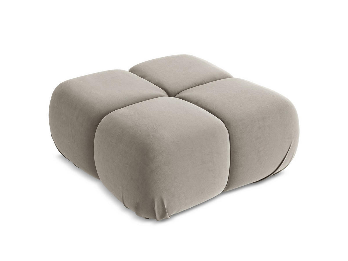 POUF Samt Stoff Grau - Taupe/Lila, Kunststoff/Textil (95/41/95cm) - Makamii