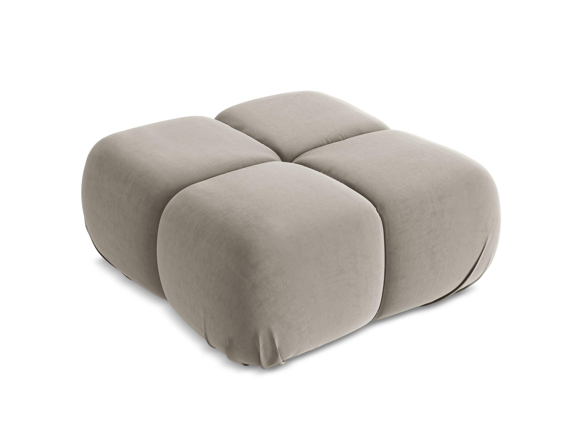 Thumbnail - Makamii Pouf, Taupe, Textil, 1-Sitzer, Füllung: Schaumstoff, 95x41x95 cm, Made in EU, Wohnzimmer, Hocker, Sitzhocker