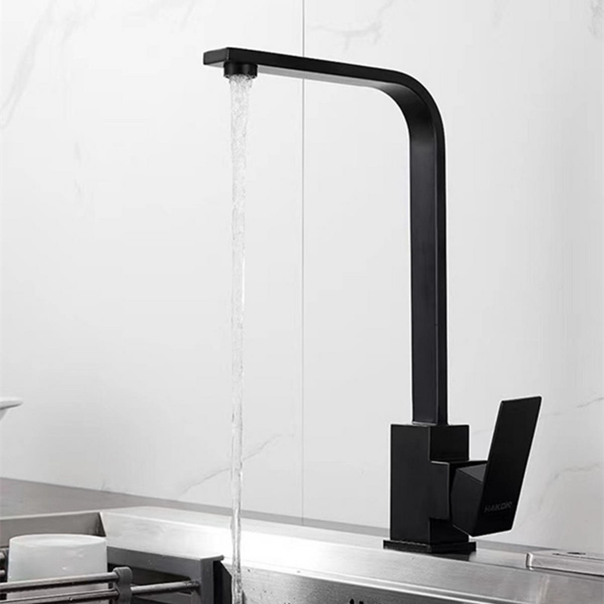 KÜCHENARMATUR, 328 x 200 mm, schwarz - Schwarz, Metall (42/7/23.7cm) - Vallsero