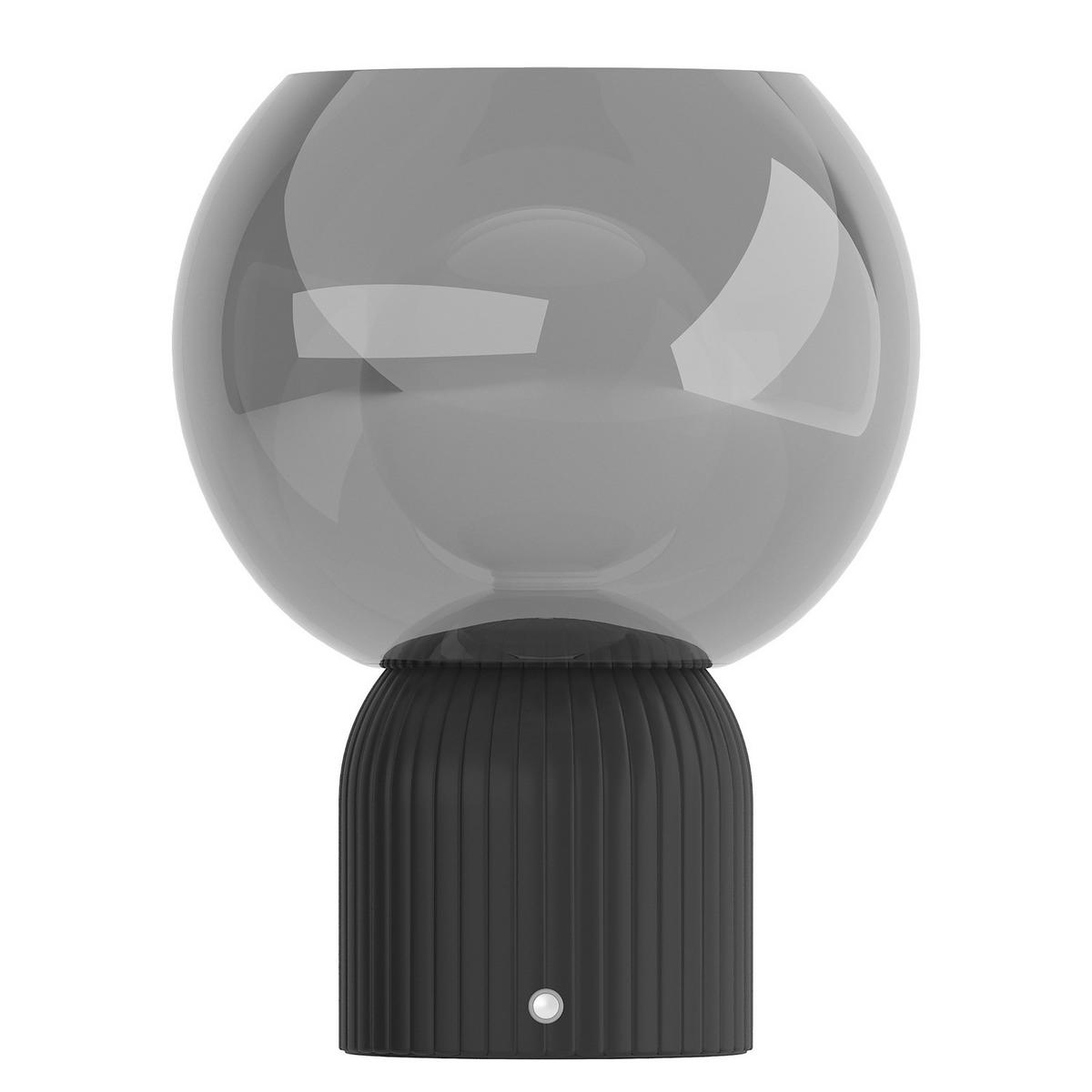 AKKU-TISCHLEUCHTE - Glas / Eisen - Schwarz, Glas/Metall (20/20/26cm) - home24