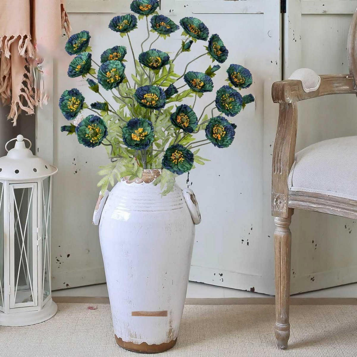 KUNSTBLUMEN 3er Set Mohnblume Höhe 70cm - Multicolor, Textil (70cm)