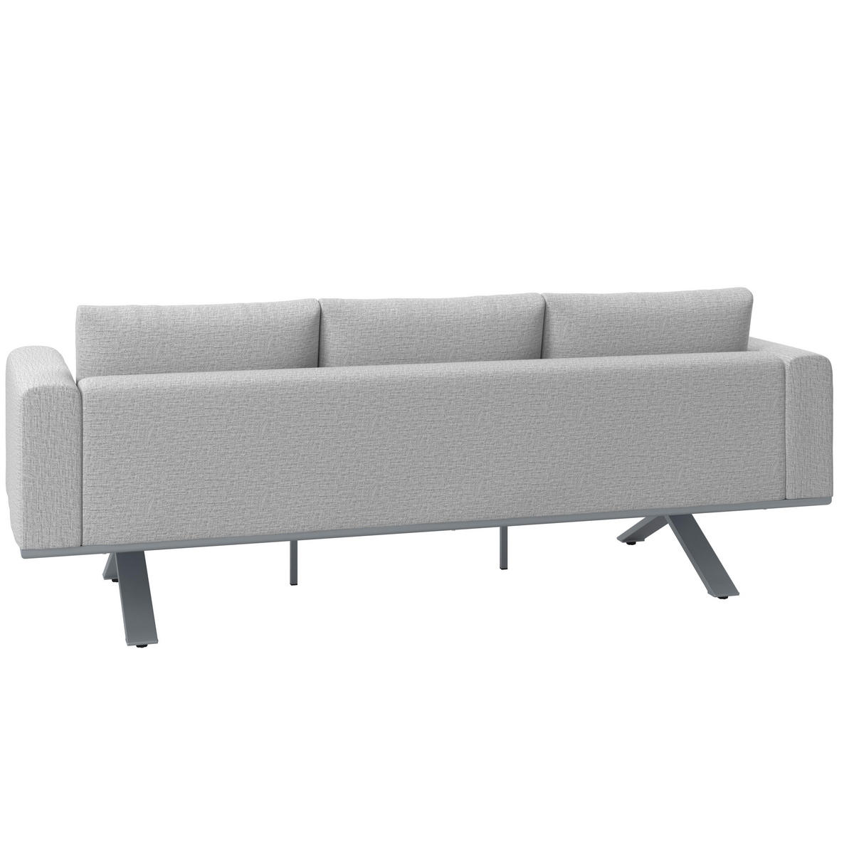 LOUNGEGARNITUR Sofia Hellgrau Outdoorstoff/Metall +Abdeckung - Hellgrau, Metall - Bessagi Garden
