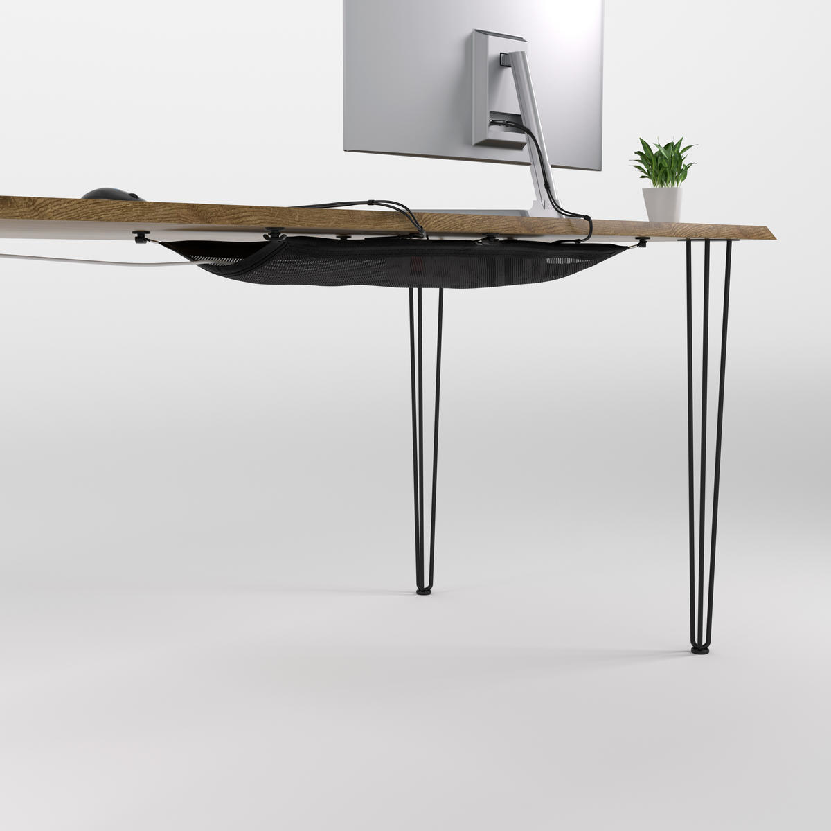 KABELNETZ Schreibtisch - Kabelmanagement - Schwarz - Schwarz, Kunststoff (24/63.5/0.25cm) - Ultimate Setup