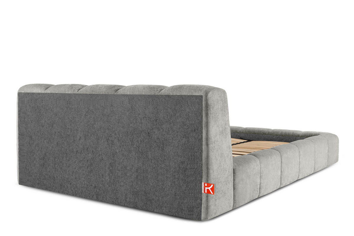 POLSTERBETT OLMIRA - Hellgrau/Schwarz, Holz/Holzwerkstoff (202/203cm) - KONSIMO®