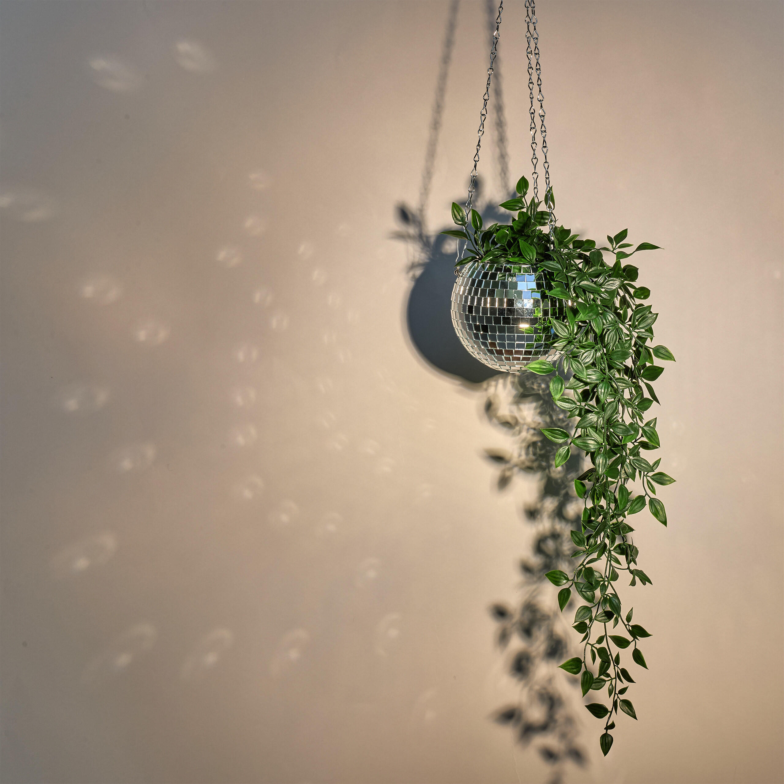 DISCOKUGEL Pflanzentopf - Silberfarben, Glas/Metall (15/13/15cm) - Relaxdays