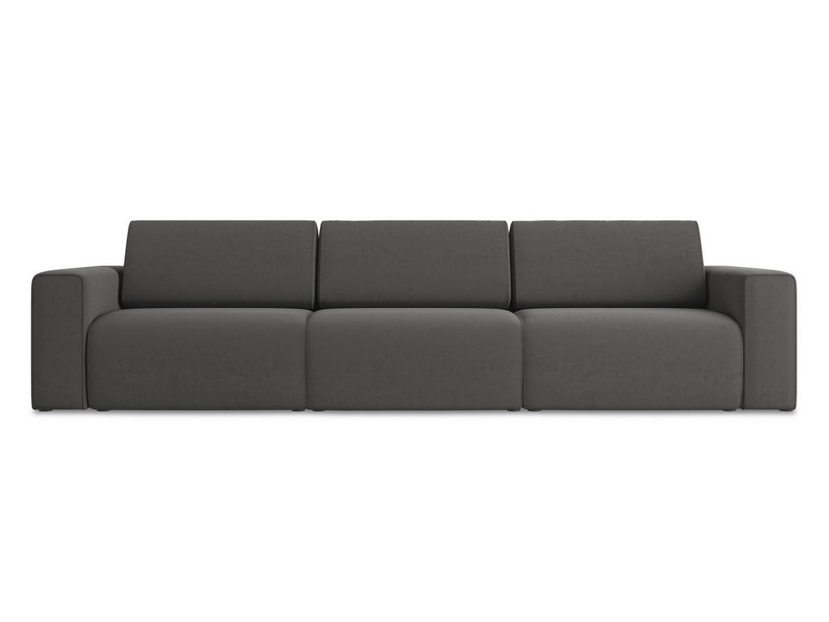 4-SITZER-SOFA Samt Stoff Grau - Dunkelgrau/Schwarz, Kunststoff/Textil (314/80/103cm) - Makamii