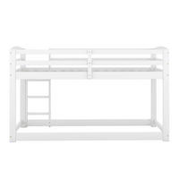 ETAGENBETT 90/200 cm aus Kiefern mit niedriger Bauweise und Absturzsicherung, Weiß - Weiß, Holzwerkstoff (90/200cm) - Redom