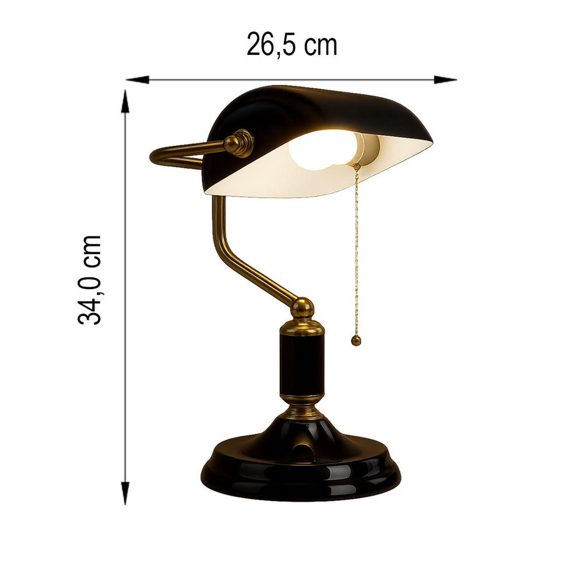 LED TISCHLEUCHTE Metall Anthrazit - Schwarz, Glas (26.5/18/34cm) - Globo Lighting