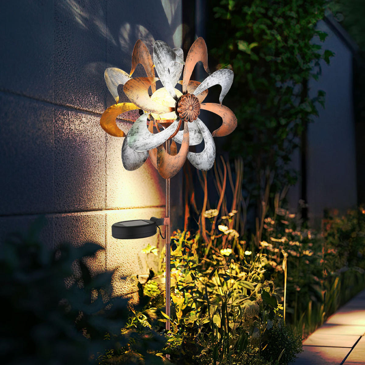 LED AUSSENLEUCHTE Metall Gold 2er Set - Goldfarben, Kunststoff (22/12/92cm) - Globo Lighting