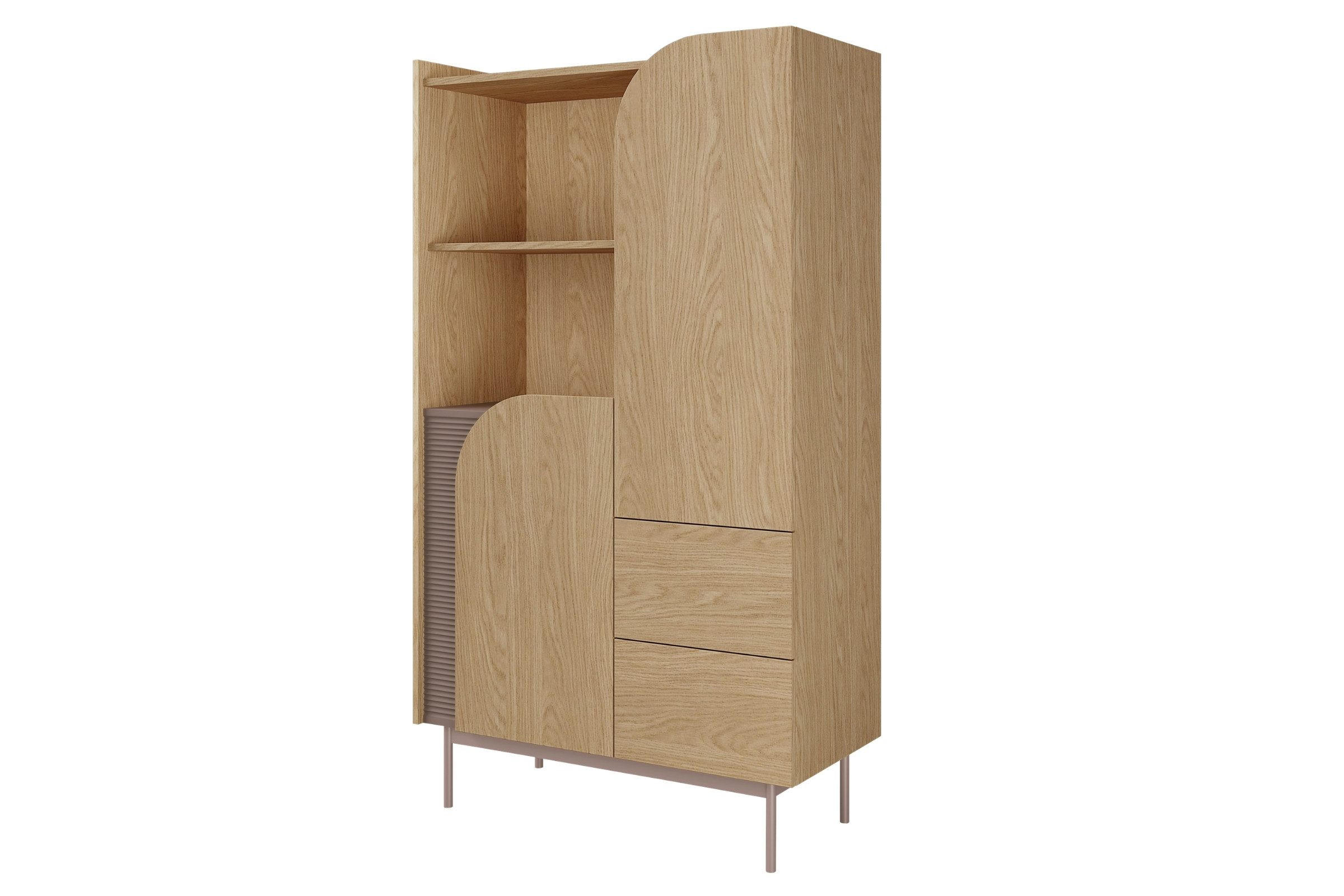 HOCHKOMMODE CARLO 04 92/161/42 cm in Frühlingseiche / Toffee - Eichefarben, Holzwerkstoff (92/161/42cm) - Deine Möbel 24